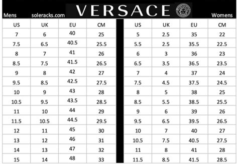 versace weight chart